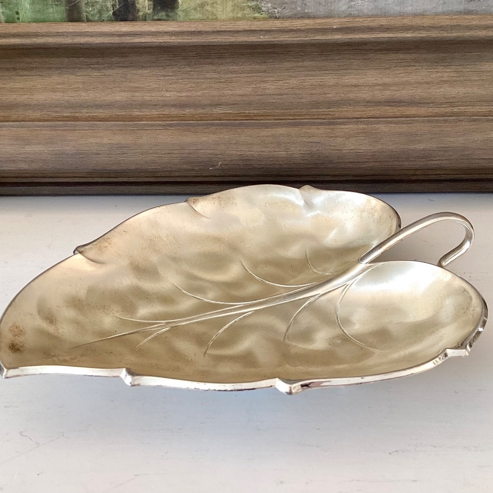 Caravelle by Hoka tarnish resistent silver plate Silver Leaf tray west Germany - Picture 3 of 11